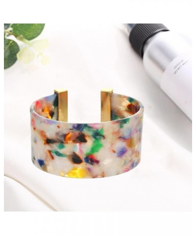 Cuff Bracelets for Women Colorful Statement Bracelet Cuff Bangle Bracelet Opening Acrylic Bracelet Adjustable Chunky Bracelet...