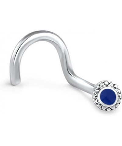 316L Surgical Steel Nose Stud Ring Navy Blue Sun Choose Your Style 20G Left Nostril Screw $10.43 Body Jewelry