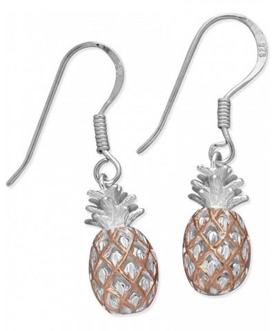 Sterling Silver Pineapple Dangle Earrings 2. Two Tone Silver & Rose Gold Tone $19.11 Earrings