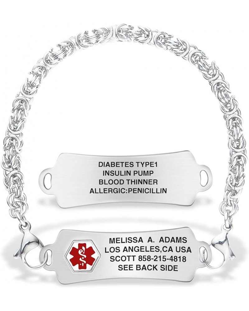 Custom Engraved Medical Alert Bracelets for Women/Men, Stainless Steel Medical Bracelet, Medical ID Bracelet w/Free Engraving...