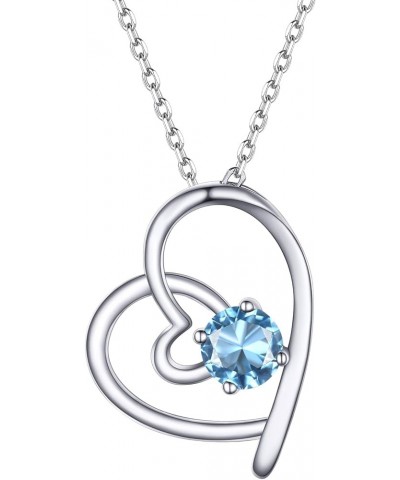 925 Sterling Silver Dainty Heart Necklace for Women Teen Girls, Gorgeous Cubic Zirconia Birthstone Necklace Jan - Dec Availab...