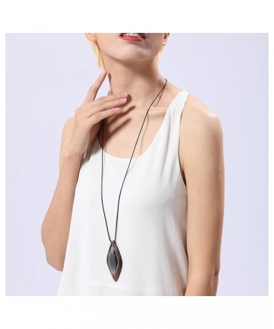 Hotsale Handmade Women Long Necklaces Jewelry Black Sandalwood Vintage Statement Necklace for Women 2 $8.54 Necklaces