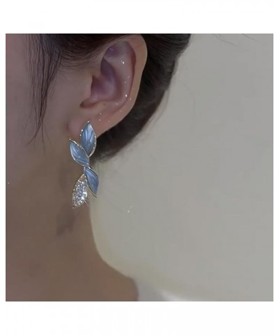 Leaf Earrings Fashion Leaf Stud Earrings for Women Enamel Earrings Grey Leaf Earrings Fashionable Minimalist Leaf Earrings Wo...