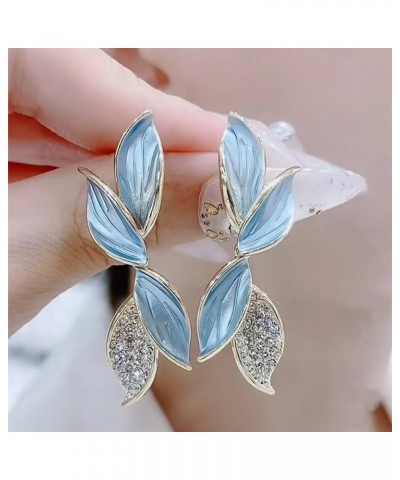 Leaf Earrings Fashion Leaf Stud Earrings for Women Enamel Earrings Grey Leaf Earrings Fashionable Minimalist Leaf Earrings Wo...