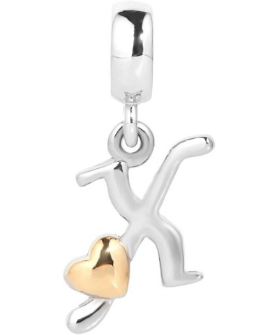 Initial A-Z Letter Charm Golden Heart Alphabet Dangle Beads for Bracelets & Necklaces X $10.07 Bracelets