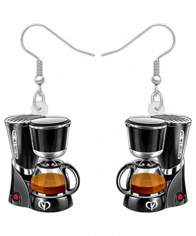 Novelty Acrylic Coffee Machine Earrings for Women Girls Dangle Hook Earrings Jewelry for Gifts Brown $7.55 Earrings