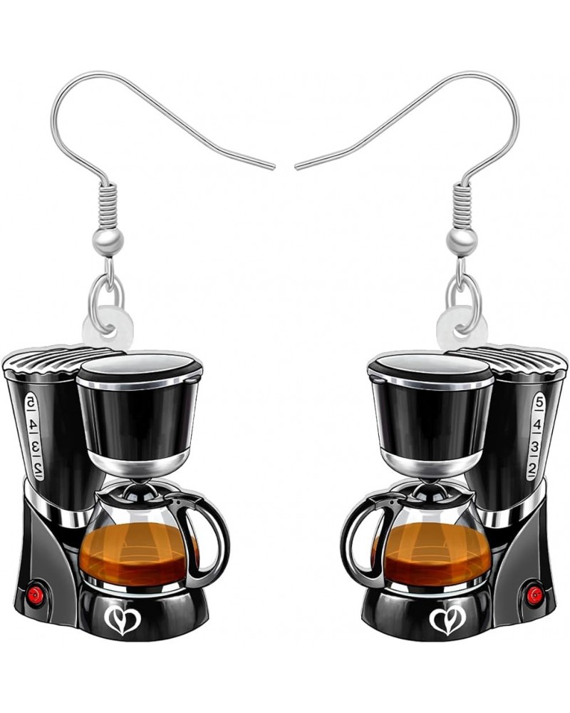 Novelty Acrylic Coffee Machine Earrings for Women Girls Dangle Hook Earrings Jewelry for Gifts Brown $7.55 Earrings