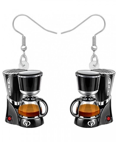 Novelty Acrylic Coffee Machine Earrings for Women Girls Dangle Hook Earrings Jewelry for Gifts Brown $7.55 Earrings