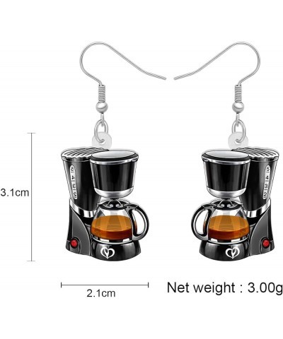 Novelty Acrylic Coffee Machine Earrings for Women Girls Dangle Hook Earrings Jewelry for Gifts Brown $7.55 Earrings