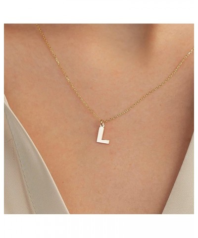 Script Initial Necklace in 14K Solid Gold | 14k Gold Letter Necklace, A -Z, All Letters, 18 F $47.85 Necklaces