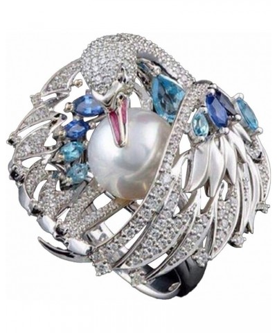 Fashion Women White Swan Pearl Retro Classic Ring Jewelry Fun Jewels (A, B) A C $8.46 Rings