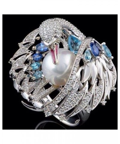 Fashion Women White Swan Pearl Retro Classic Ring Jewelry Fun Jewels (A, B) A C $8.46 Rings