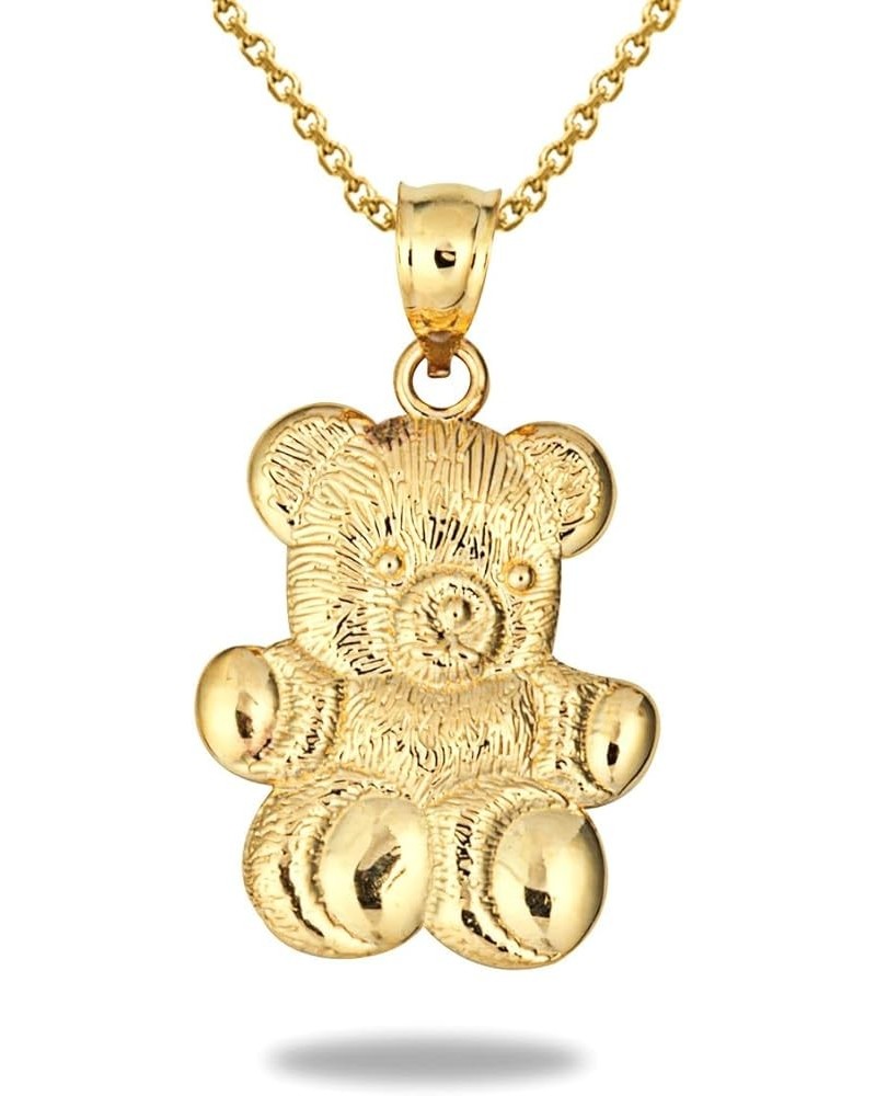 Solid 14k Gold Teddy Bear Pendant Necklace Yellow Gold 20.0 Inches $125.99 Necklaces