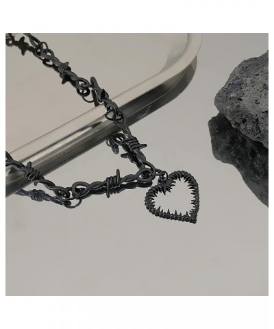 Unisex Gothic Barbed Wire Necklace - 20inches Hip Hop Barbed Wire Thorns Choker Necklace Chain, Punk Jewelry Gift for Men Wom...