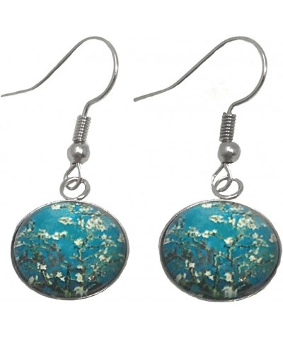 Van Gogh Art Photo Glass Dome Cabochon Earrings Almond Blossoms $12.64 Earrings