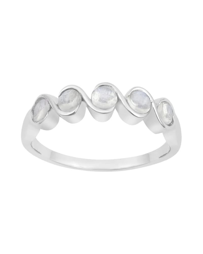 Eternity Swirl Band Round 3mm Many Choice Gemstones Sterling Silver Women Engagement Ring Moonstone $20.73 Rings