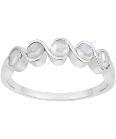 Eternity Swirl Band Round 3mm Many Choice Gemstones Sterling Silver Women Engagement Ring Moonstone $20.73 Rings