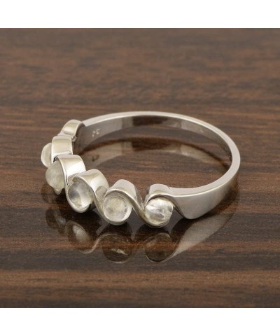 Eternity Swirl Band Round 3mm Many Choice Gemstones Sterling Silver Women Engagement Ring Moonstone $20.73 Rings