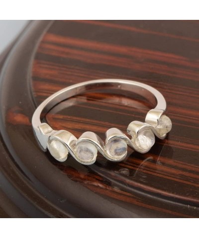 Eternity Swirl Band Round 3mm Many Choice Gemstones Sterling Silver Women Engagement Ring Moonstone $20.73 Rings