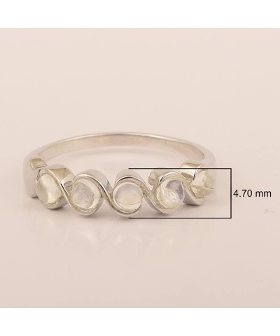 Eternity Swirl Band Round 3mm Many Choice Gemstones Sterling Silver Women Engagement Ring Moonstone $20.73 Rings