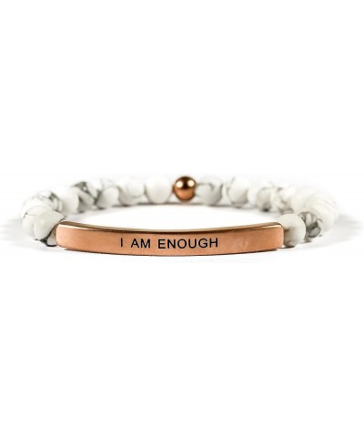 Hope Collection Unisex Stretchable Bracelets (I AM ENOUGH) Howlite Marble $14.08 Others