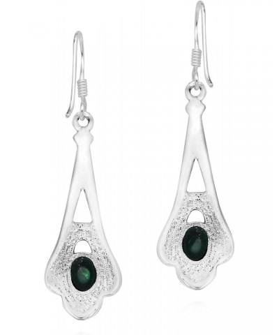 Elegant Vintage Style Oval Abalone Shell & Marcasite .925 Sterling Silver Dangle Classy Earrings for Women $12.06 Earrings