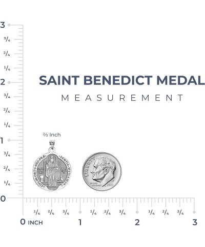 Saint Benedict Religious Medal - in Sterling Silver, 10K, or 14K Gold 1 x 1 Inch Medal Only Solid 14k White Gold $66.81 Pendants