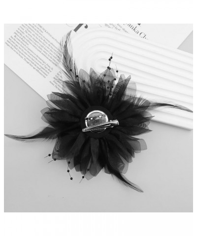 Charm Feather Flower Big Brooch/Clip Boutonniere Corsage Pin for Ladies Girls Handcrafted Rose Accessory Decoration Elegant f...