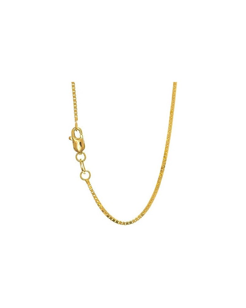 10k Solid Gold Yellow White Or Rose 1mm Box Chain Necklace - 16 18 20 22 24 30 Yellow Gold 24.0 Inches $93.28 Necklaces