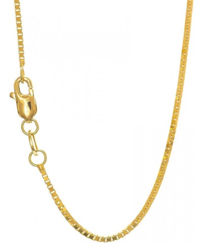 10k Solid Gold Yellow White Or Rose 1mm Box Chain Necklace - 16 18 20 22 24 30 Yellow Gold 24.0 Inches $93.28 Necklaces