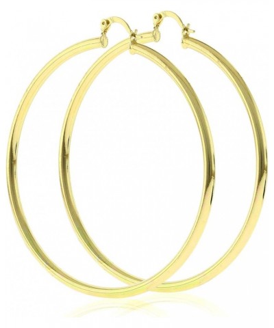 Women's Trendy Extra Large Extra Extra Large 40-100mm Real 14k Gold Layered Round BIG Hoop Yellow Gold Tone Earrings Click To...