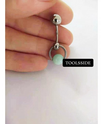 Vertical Hood Piercing Jewelry for Women with Amazonite Stone - Belly Button Ring, Vch Jewelry Hood, Stainless Steel Belly Bu...