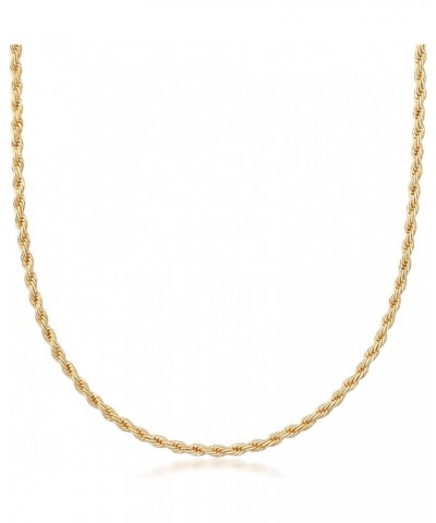 18K Gold Plated Rope Chain Necklace - Made In Brazil 3 Milimeter 16 Inches $12.90 Necklaces