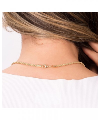 18K Gold Plated Rope Chain Necklace - Made In Brazil 3 Milimeter 16 Inches $12.90 Necklaces