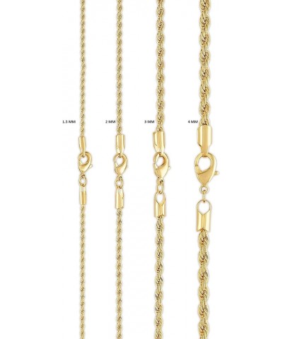 18K Gold Plated Rope Chain Necklace - Made In Brazil 3 Milimeter 16 Inches $12.90 Necklaces