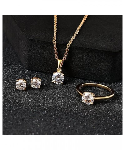 SHOP LC Moissanite Silver Jewelry Set for Women 2.35 ctw - Moissanite Necklace 20 Inches with Moissanite Earrings Studs & Sol...