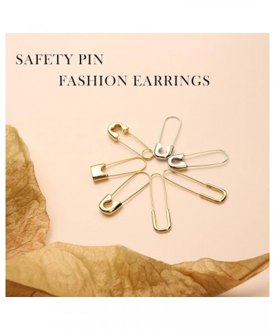 Safety Pin Earrings for Women 14K Gold Silver Pin Earrings Jewelry for Girls 04 Silver-Classic $10.90 Earrings