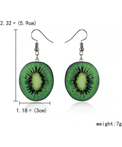 Lightweight Trendy Statement Creative Funny Lifelike Fruits Acrylic Flat Earrings for Women/Girl's Kiwifruit $9.87 Earrings