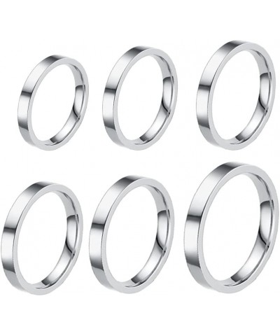 3pcs Style Stainless Steel Rings for Women Girls Stacking Stackable Silver Band Thumb Pointer Finger Plain Ring Comfort Fit S...