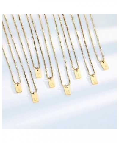 Initial Letter Necklaces for Women Nameplate Pendant 14K Gold Plated Box Chain 17+2 inch Jewelry Gift for Girl Gold-N $9.11 N...