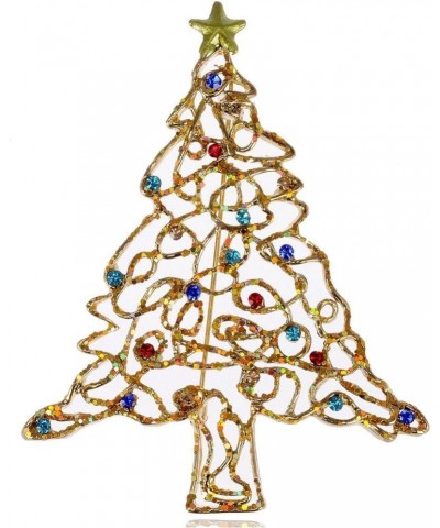 Colorful Joy Christmas Tree Holiday Festive Season Crystal Rhinestone Fashion Pin Brooch Gold $10.99 Brooches & Pins