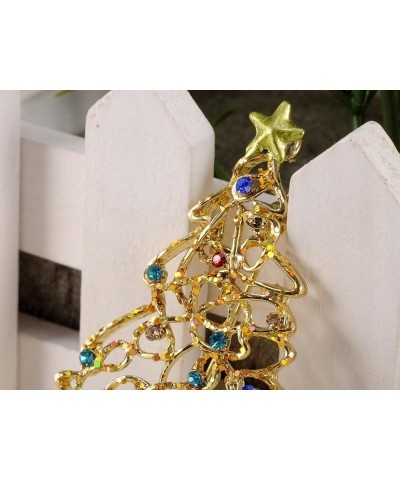 Colorful Joy Christmas Tree Holiday Festive Season Crystal Rhinestone Fashion Pin Brooch Gold $10.99 Brooches & Pins