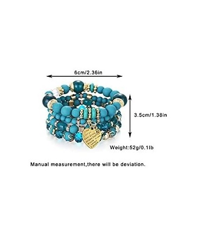 Stackable Bracelets for Women Multilayer Beaded Bracelets Stretch Bangles Bohemian Style Multicolor Tassel Strand Bracelets S...