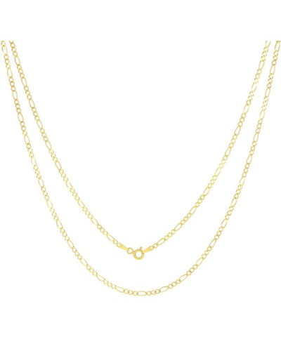 10k Yellow Gold 2.25mm Solid Figaro Chain Link Pendant Necklace, Mens Womens Jewelry 16" 18" 20" 22" 24 24 $94.82 Necklaces