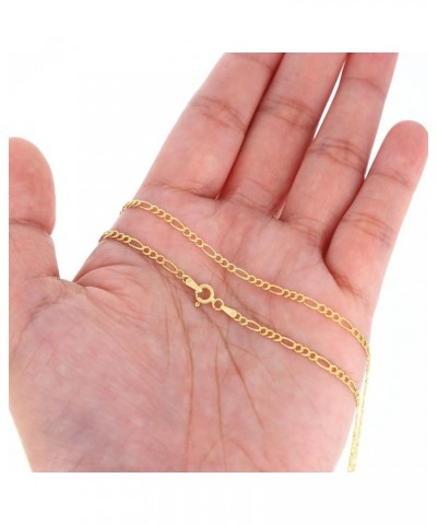 10k Yellow Gold 2.25mm Solid Figaro Chain Link Pendant Necklace, Mens Womens Jewelry 16" 18" 20" 22" 24 24 $94.82 Necklaces