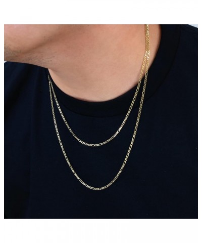 10k Yellow Gold 2.25mm Solid Figaro Chain Link Pendant Necklace, Mens Womens Jewelry 16" 18" 20" 22" 24 24 $94.82 Necklaces