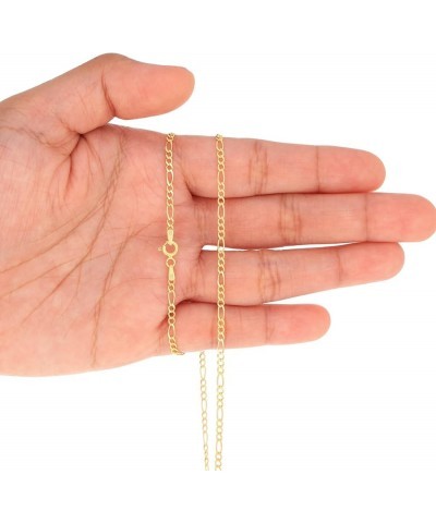 10k Yellow Gold 2.25mm Solid Figaro Chain Link Pendant Necklace, Mens Womens Jewelry 16" 18" 20" 22" 24 24 $94.82 Necklaces