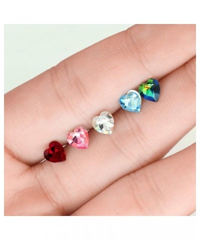 Heart Crystal Top Surgical Steel Cartilage, Tragus Barbell Stud Pink $10.19 Body Jewelry