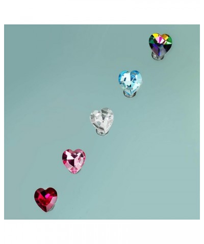 Heart Crystal Top Surgical Steel Cartilage, Tragus Barbell Stud Pink $10.19 Body Jewelry