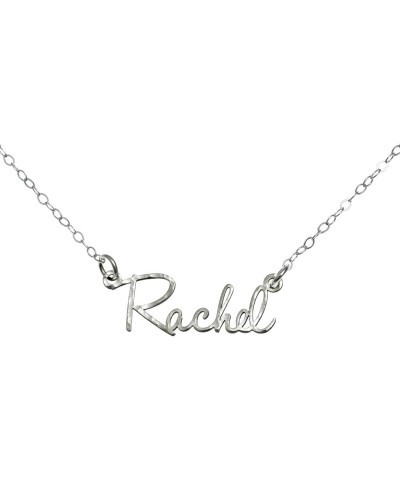 AJ`s Collection Sterling Silver Hammered Personalized Custom Name Necklace Up To 9 Characters in 925, Rose Gold Over 925, or ...